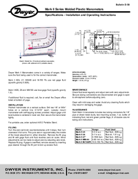 Thumbnail of document Manual - Mark II Molded Plastic Manometers